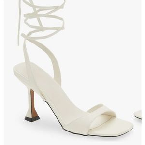 White ankle tie sandal